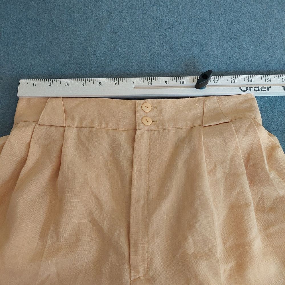 Vtg 90s Fundamental Things Petites Peach High Waisted Pleated Shorts 10P - Picture 4 of 10